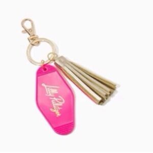 Lilly Pulitzer Pink Keychain with Gold Tassel NWT